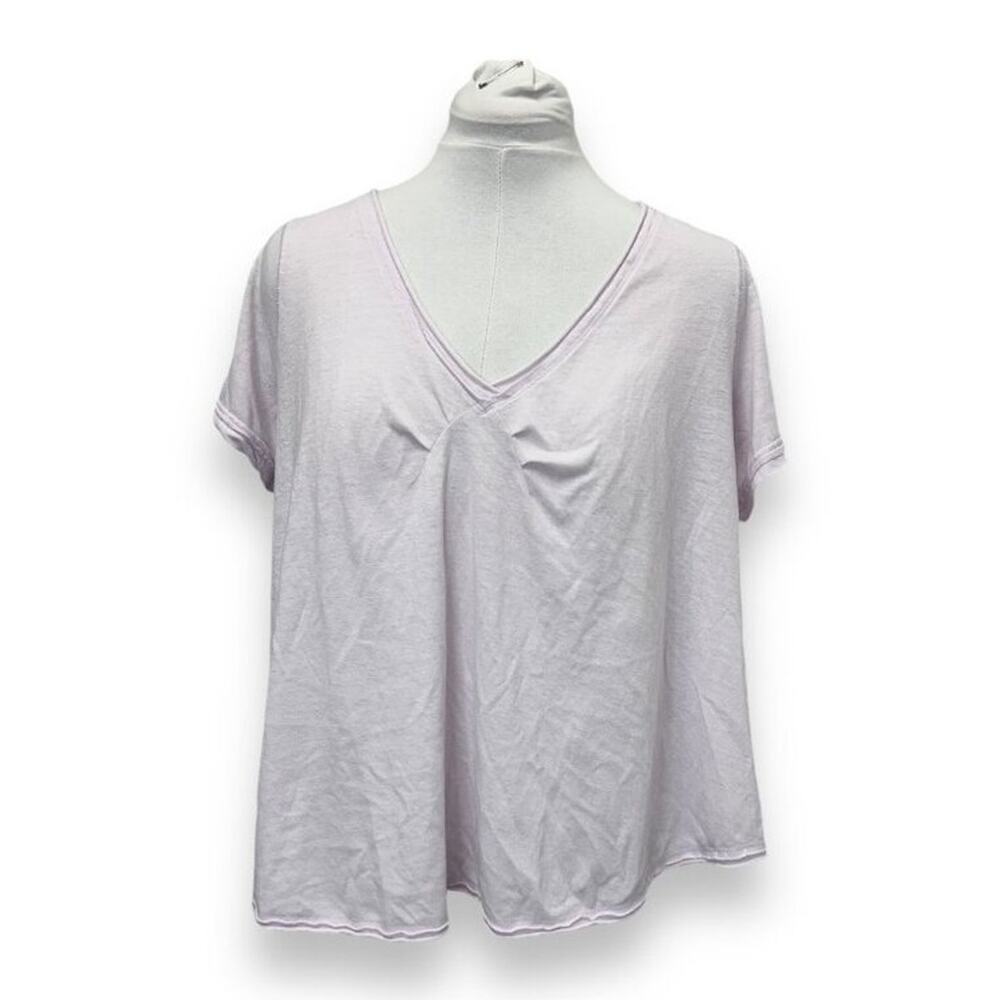 We The Free Womens All You Need Ruched V-Neck Flowy Lightweight Tee Shirt S
